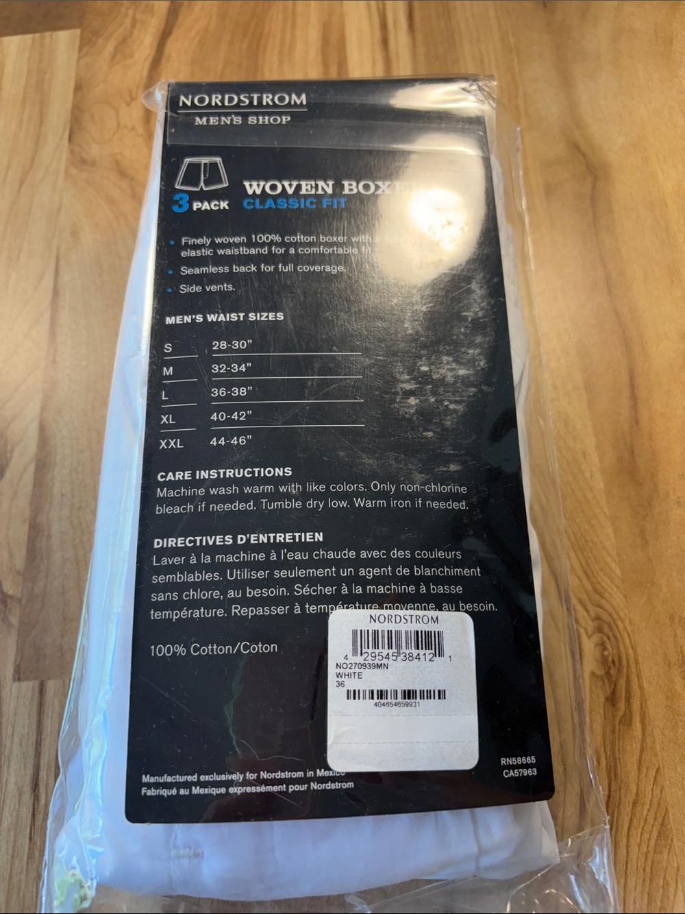 White Woven Boxer - Classic Fit (3 Pack) size 36 - Picture 2 of 2